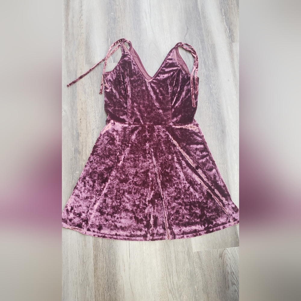 L A Hearts Crushed Velvet Skater Dress!!